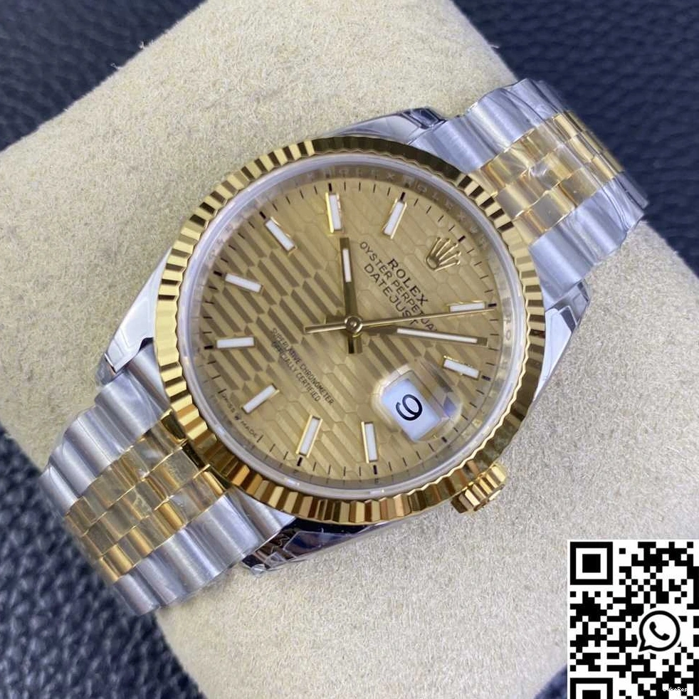 Dial Datejust Yellow Factory Diamond Hourmarker Motif Two M126233 36MM Rolex Tone VS 0102